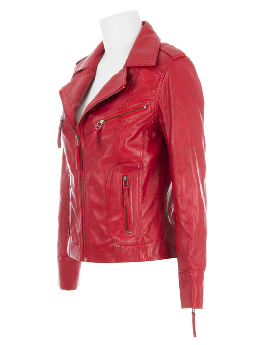 N8UL Women's Biker Jacket - Red