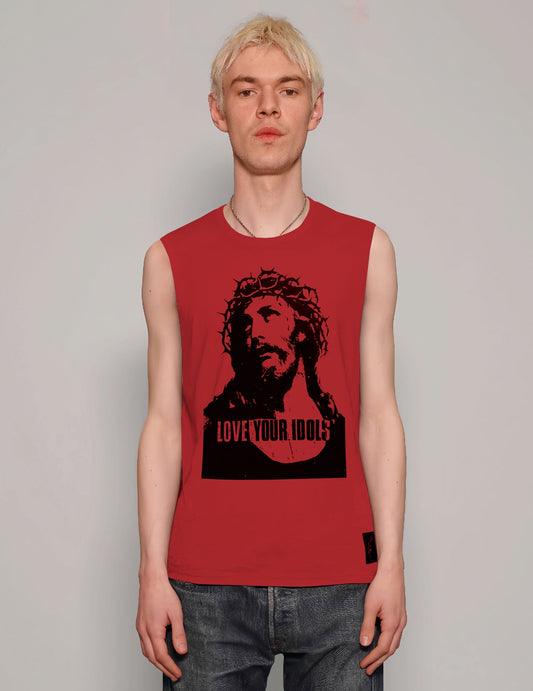 'Love Your Idols' Vest in Red