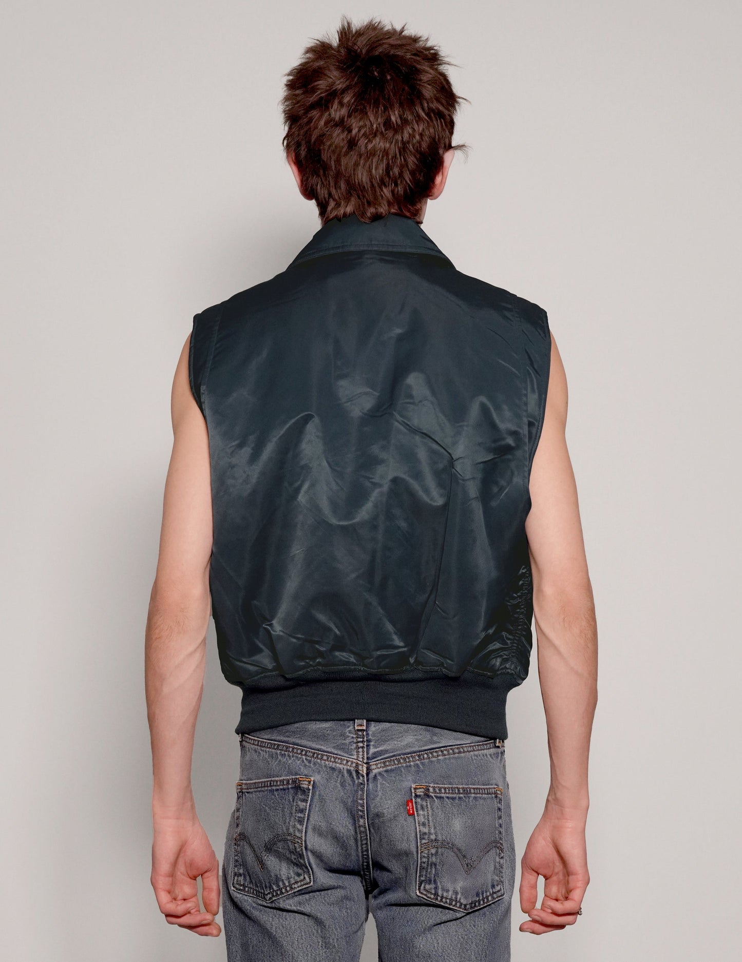 Light Weight Collared Bomber Gilet in Navy