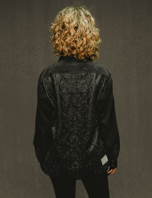 Party Back Shirt - Black Sequin - Black Corduroy