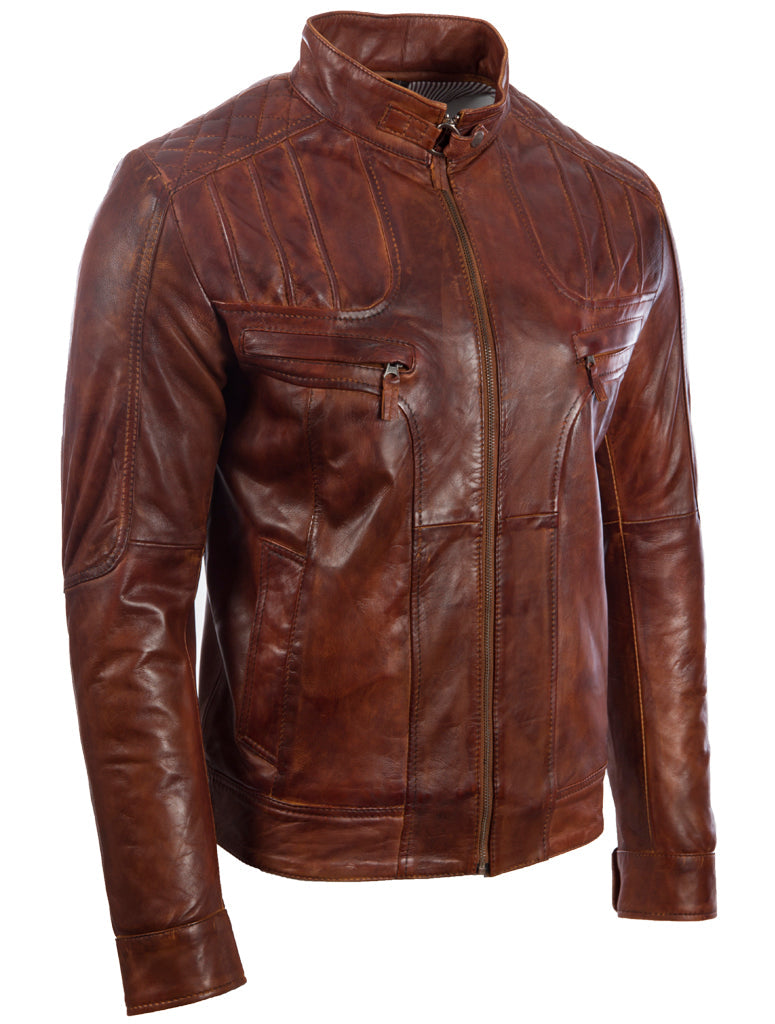 D4EN Men's Biker Jacket - Nevada Timber