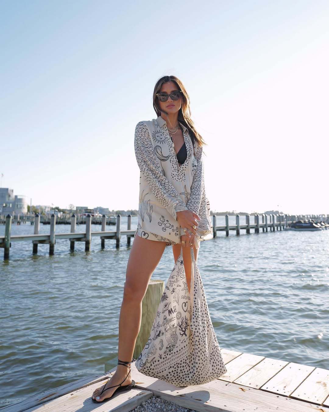 RoyalHoliday | Printed Shirt & Elastic Waist Shorts