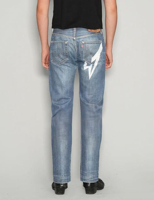 'Love Will Tear Us Apart' Jeans in Light Blue