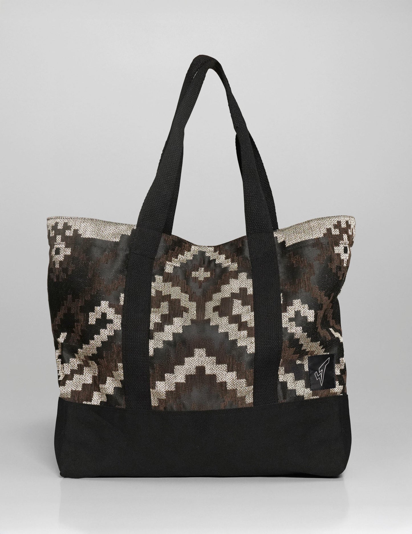 ST Holdall Bag - Geometric Cotton Jacquard in Brown