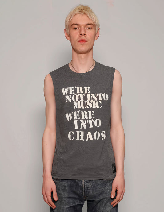'We're into Chaos' Vest in Grey