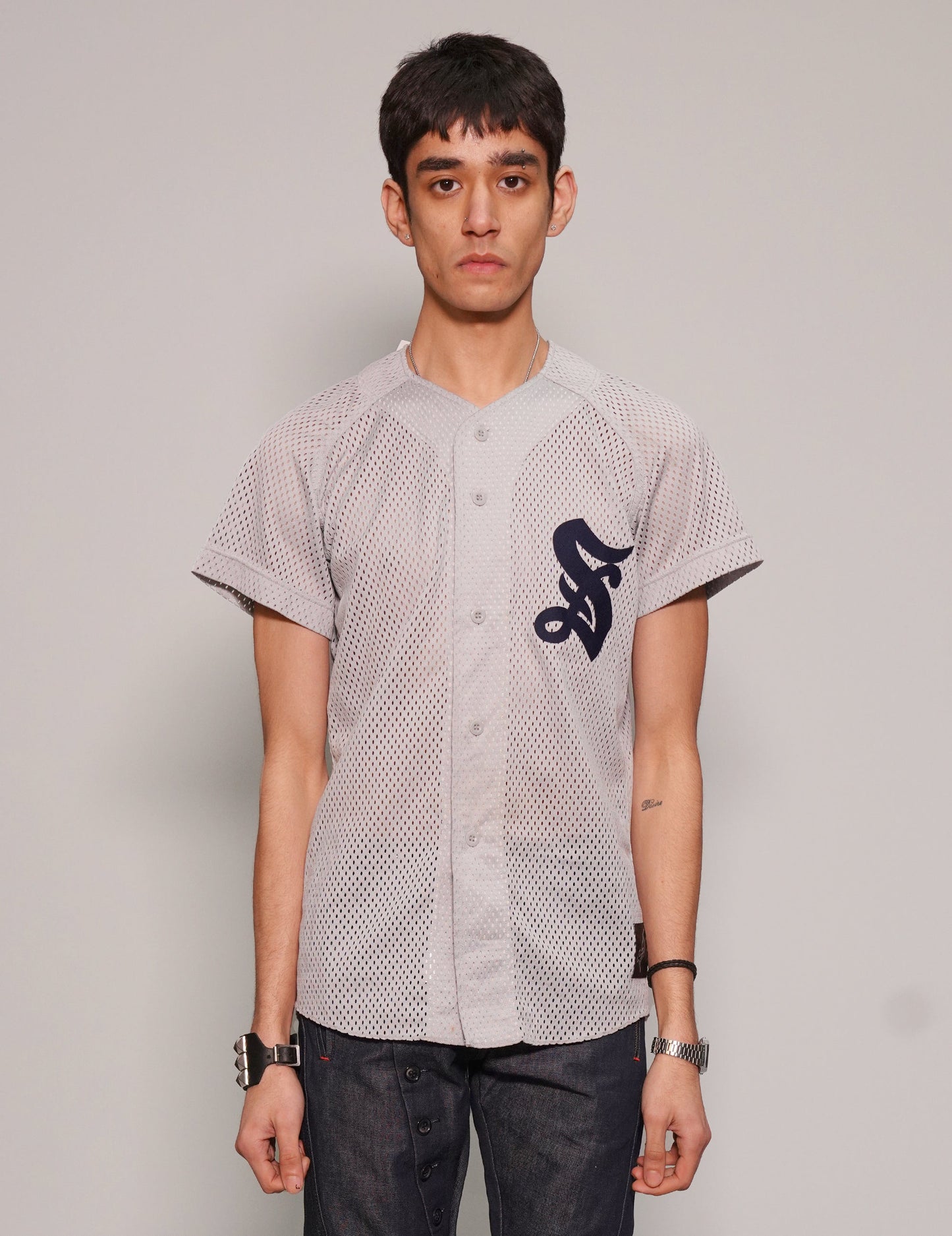 Vintage Grey Baseball Jersey