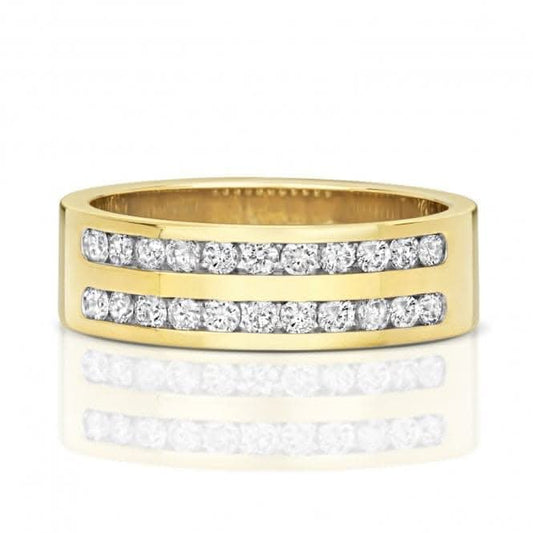 Wedding Band  9ct Diamond 2 Row Half Eternity 5.5mm Ring RD553