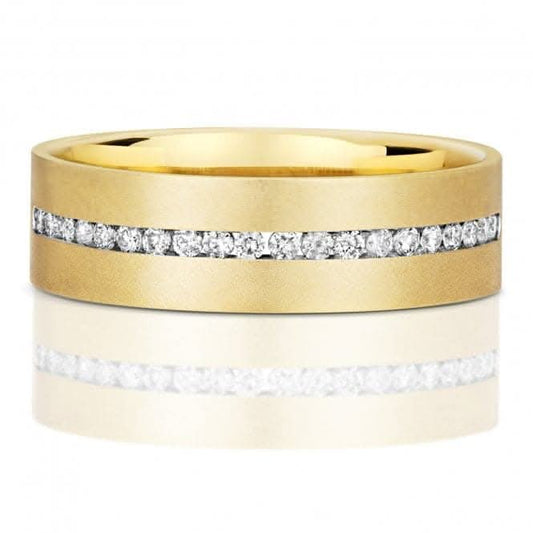 Wedding Band 9ct Diamond Wedding Gents 1/2 Et 6.5mm Ring RD718