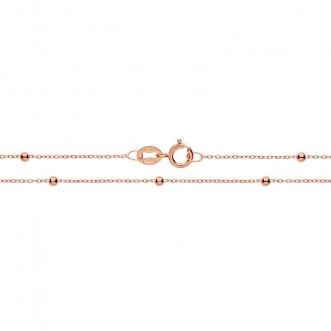 9CT Rose Gold Flat Trace Bead Chain CH179R