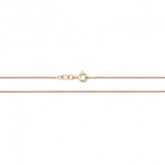 9CT Rose Gold Wheat Round Chain CH436R