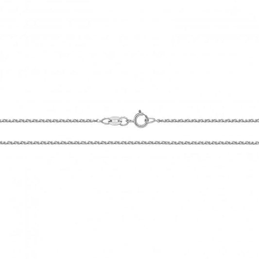9ct White Gold Single Link Wheat Chain