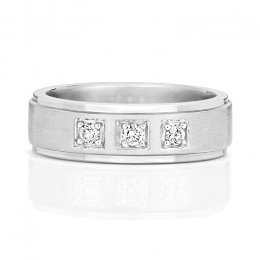 Wedding Band 9ct White Gold Diamond Wedding 3D Edge 6.0mm Ring RD704W