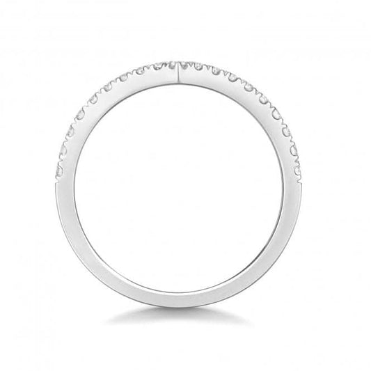 Wedding Band 9ct White Gold Diamond Wishbone Ring WQ279W