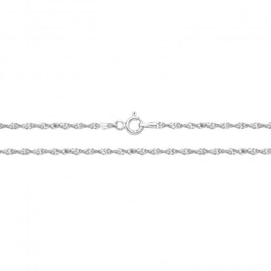 9CT White Gold Singapore Chain CH222W