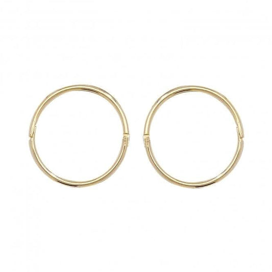 9CT Yellow Gold 12mm Hinged Sleepers Earrings ES145