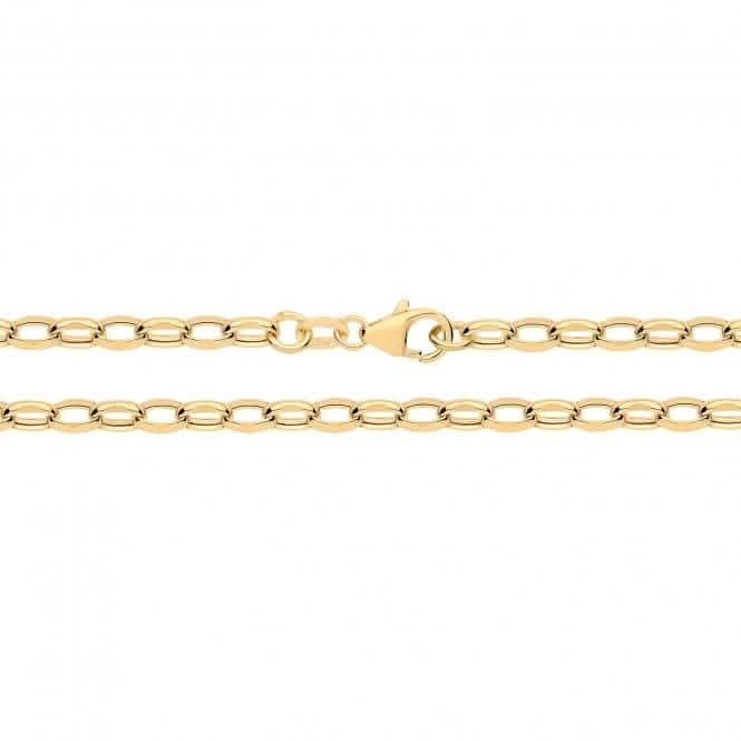 9ct Gold Diamond Cut Lightweight Hollow Belcher Chain