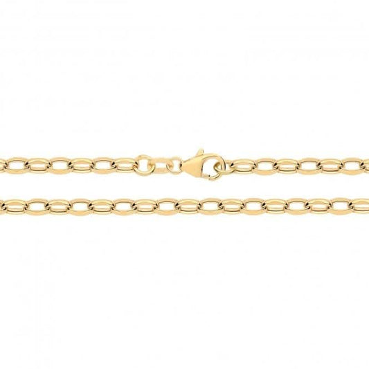 9ct Gold Diamond Cut Lightweight Hollow Belcher Chain