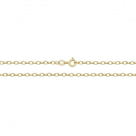 9ct Yellow Gold Faceted Belcher Chain CH379