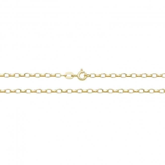 9CT Yellow Gold Faceted Belcher Chain CH380