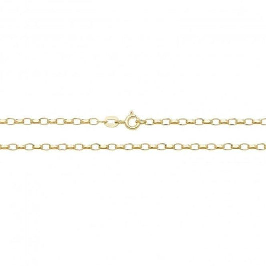9CT Yellow Gold Faceted Belcher Chain CH380