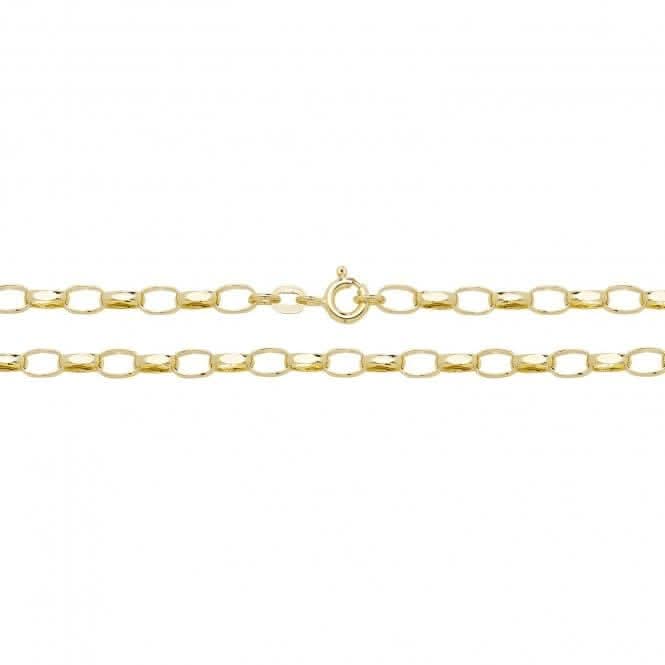 9ct Yellow Gold Faceted Belcher Chain CH382