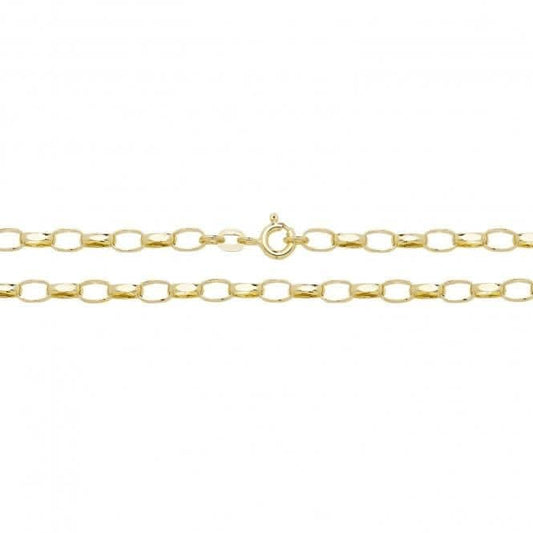 9ct Yellow Gold Faceted Belcher Chain CH382