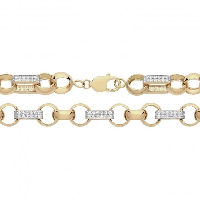 9CT Yellow Gold Figaro Belcher Necklace CH466