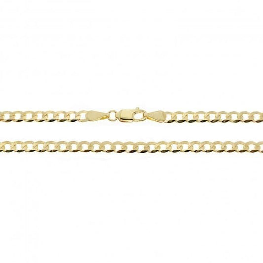 9ct Yellow Gold Lightweight Flat Boulevard Curb Chain CH438N