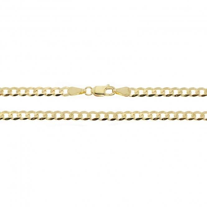 9ct Yellow Gold Lightweight Flat Boulevard Curb Chain CH438N