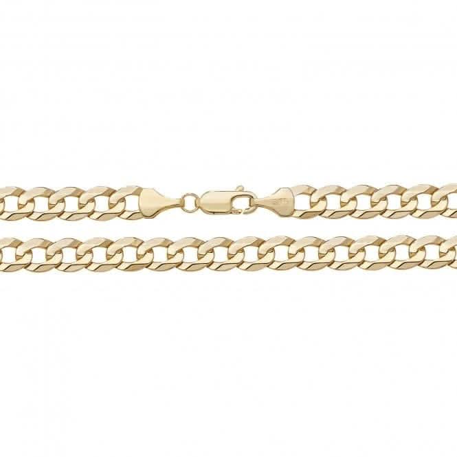 9CT Yellow Gold Flat Boulevard Curb Chain