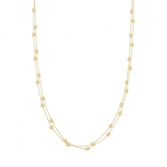 9ct Yellow Gold Strand Beaded Necklet