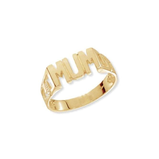 9ct Yellow Gold Ladies Curb Sides Mum Ring RN200