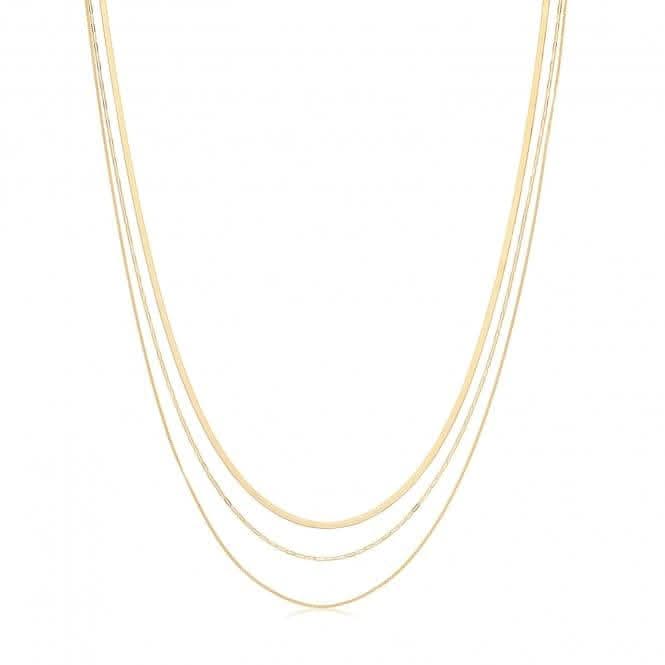 9ct Yellow Gold Multichain Necklet NK442