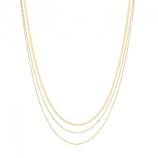 9ct Yellow Gold Multichain Necklet NK442