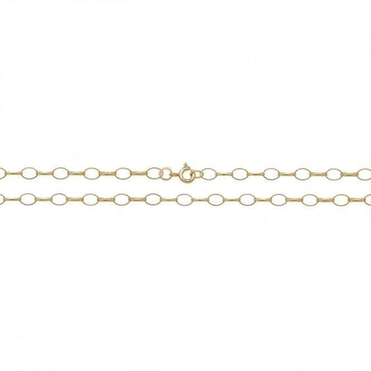 9CT Yellow Gold Oval Belcher Chain CH105
