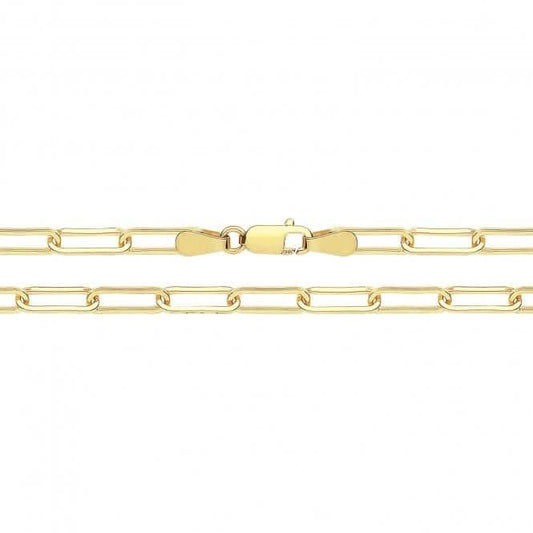 9ct Yellow Gold Paperclip Chain 070 CH542