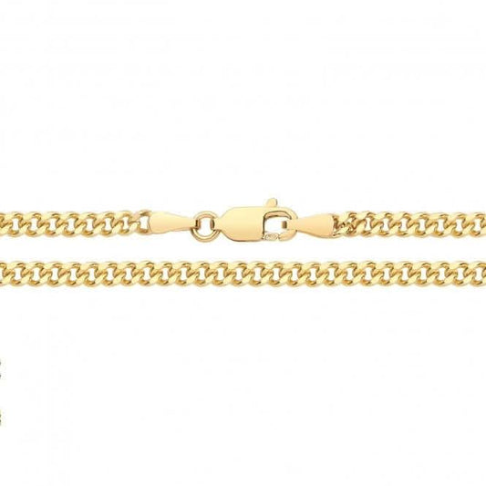 9ct Yellow Gold Semi Solid Close Curb Chain CH281