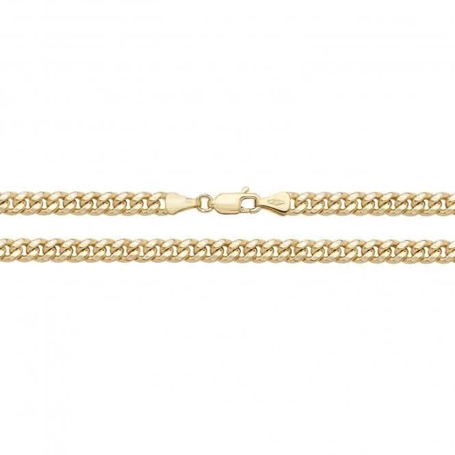 9ct Yellow Gold Semi Solid Cuban Curb Chain CH490