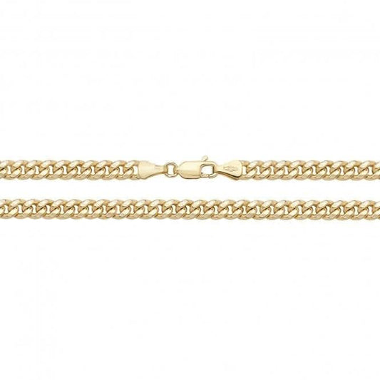 9ct Yellow Gold Semi Solid Cuban Curb Chain CH490
