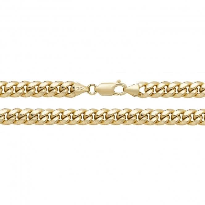 9ct Yellow Gold Semi Solid Cuban Curb Chain CH492
