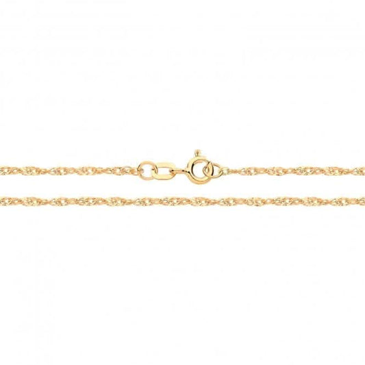 9ct Yellow Gold Singapore Lightweight Hollow Chain
