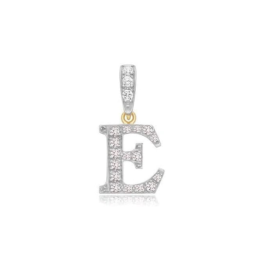 9ct Yellow Gold Zirconia Initial Pendant PN801/E