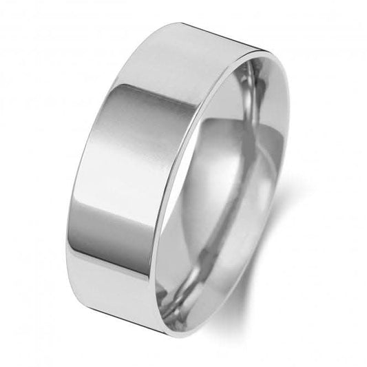 Wedding Band 9K Flat Court 7mm-1.5 Wedding  Ring W127WM