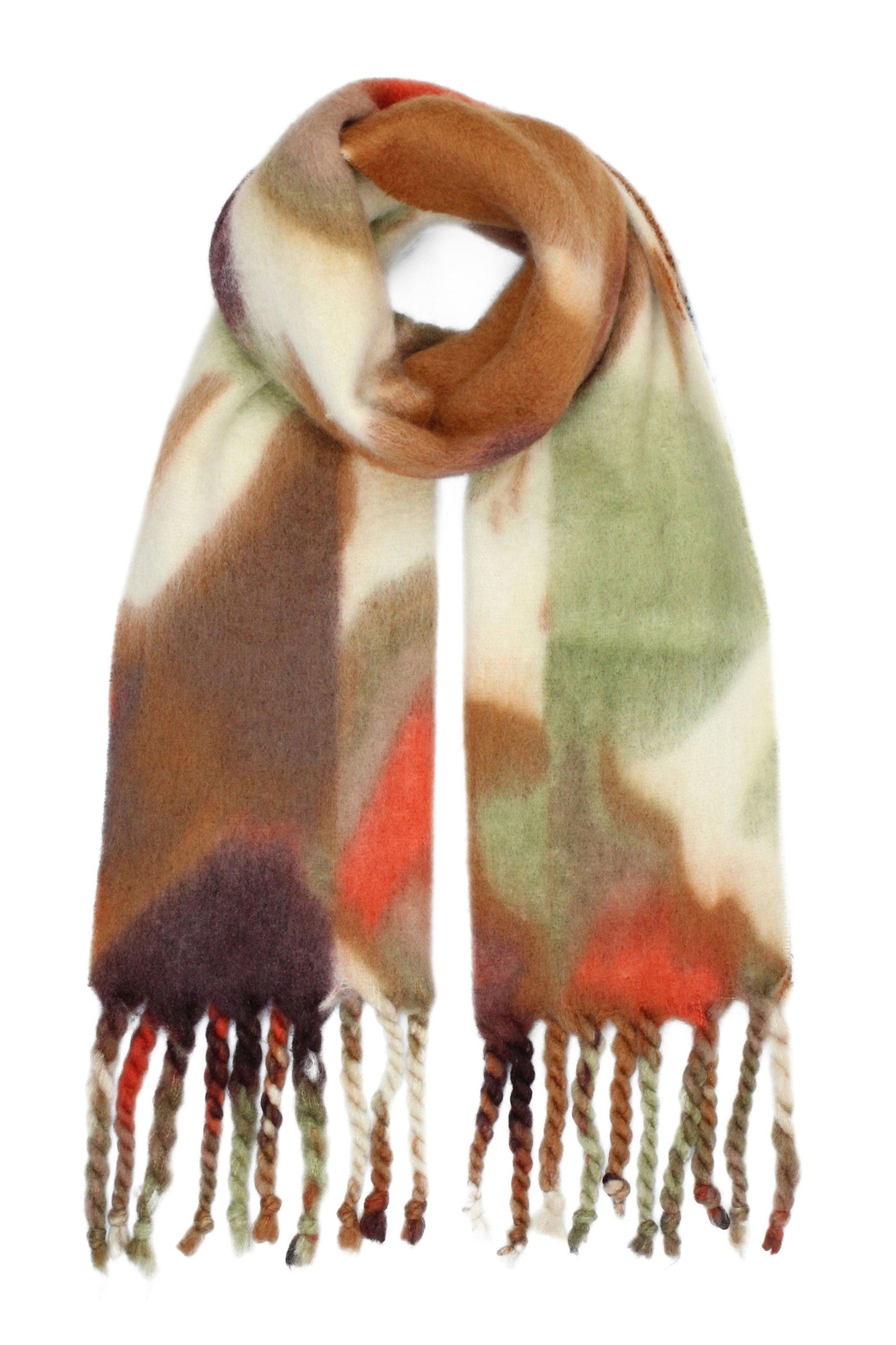 Yumi Multi Colour Swirl Fluffy Scarf