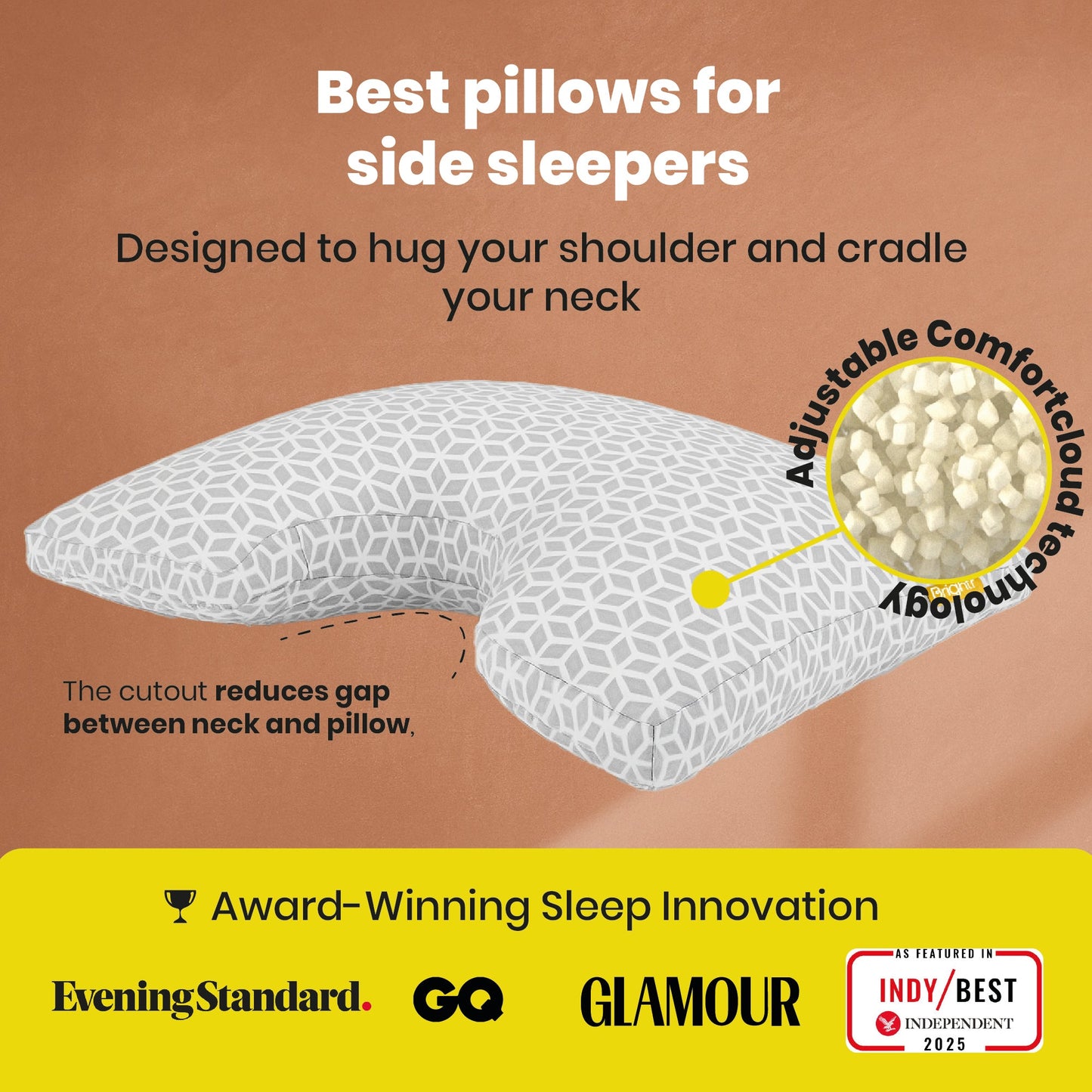Brightr® MoonHug Adjustable Memory Foam pillow Bundle