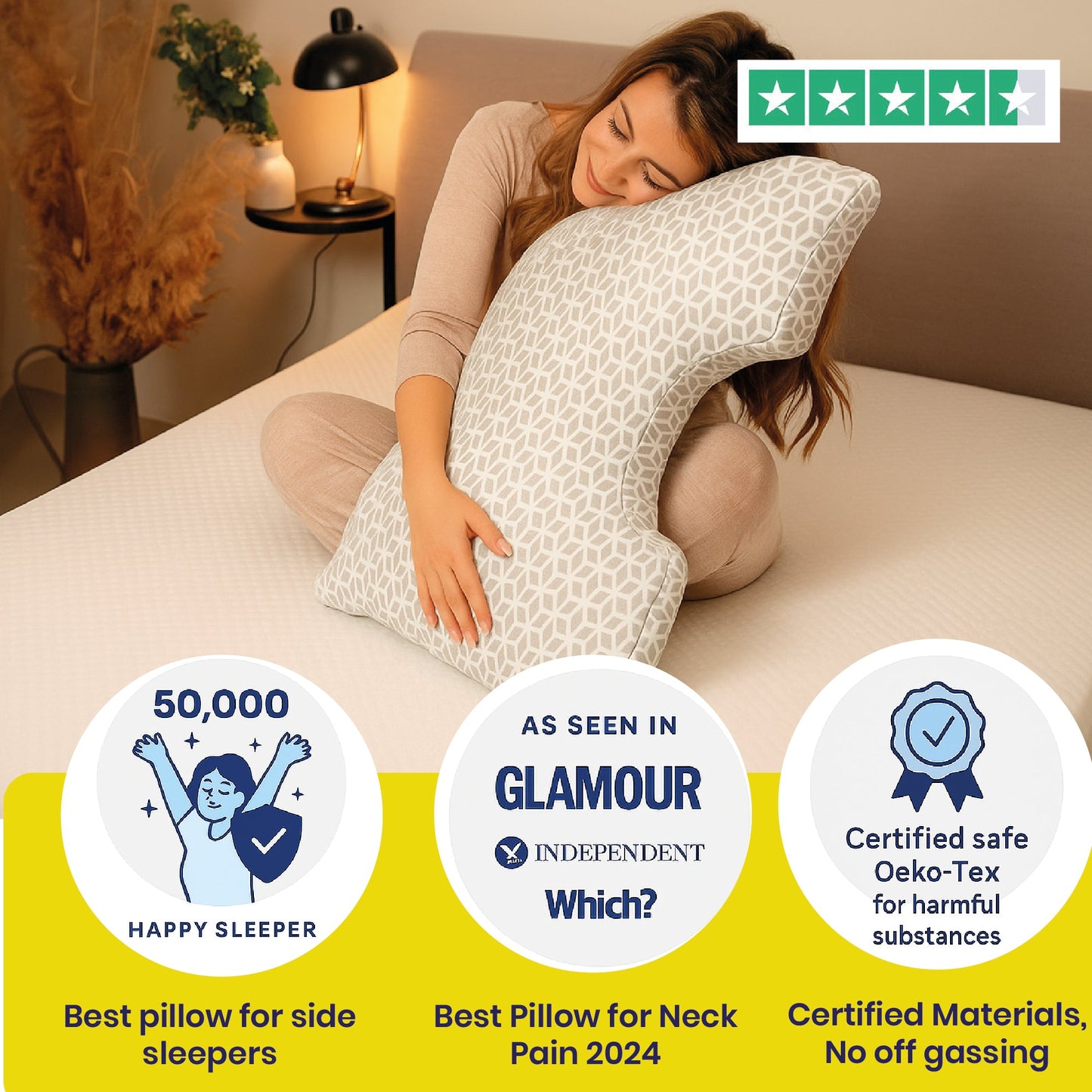 Brightr® MoonHug Adjustable Memory Foam pillow Bundle