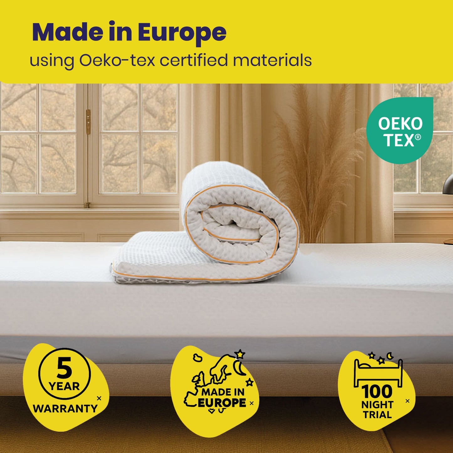 Brightr® Aurora  2 in 1 Memory Foam mattress topper Soft/Medium Firm