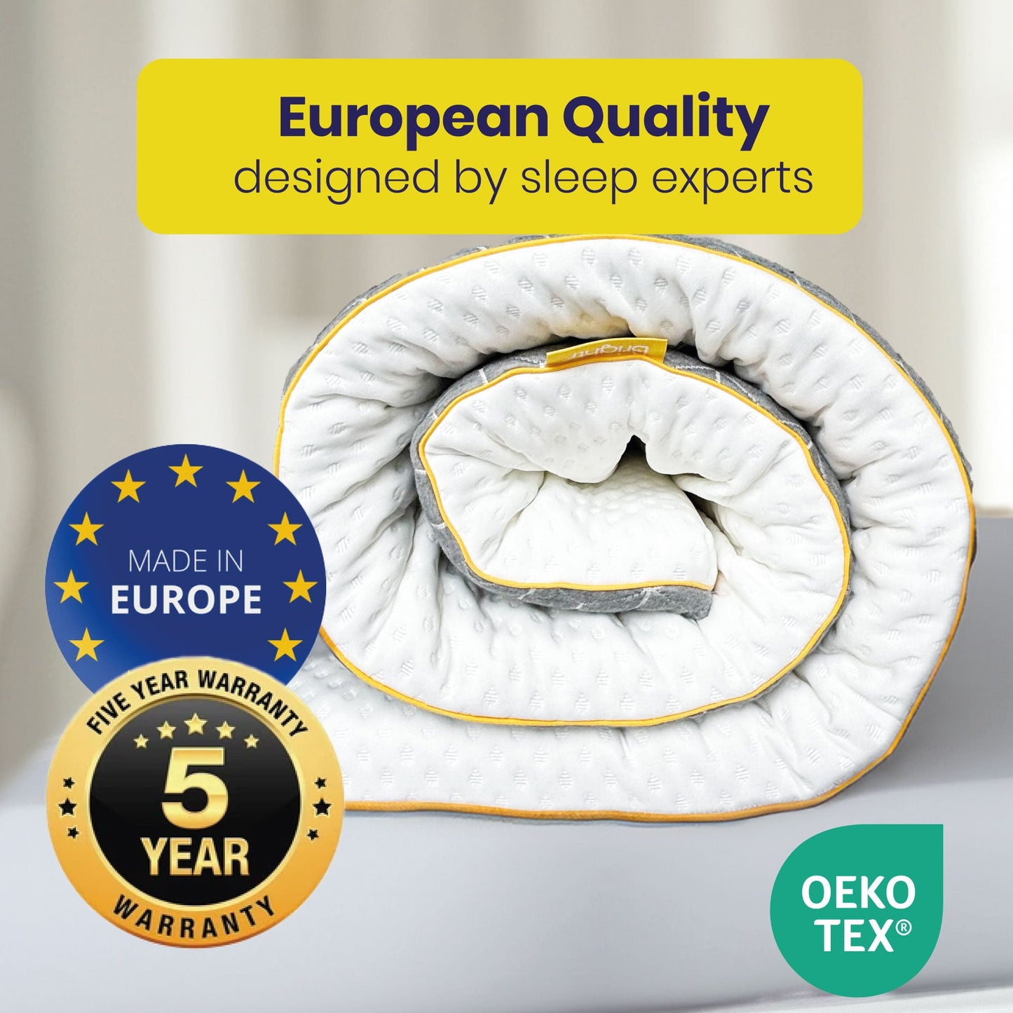 Brightr® Aurora Deluxe 2 in 1 Memory Foam mattress topper Medium Firm