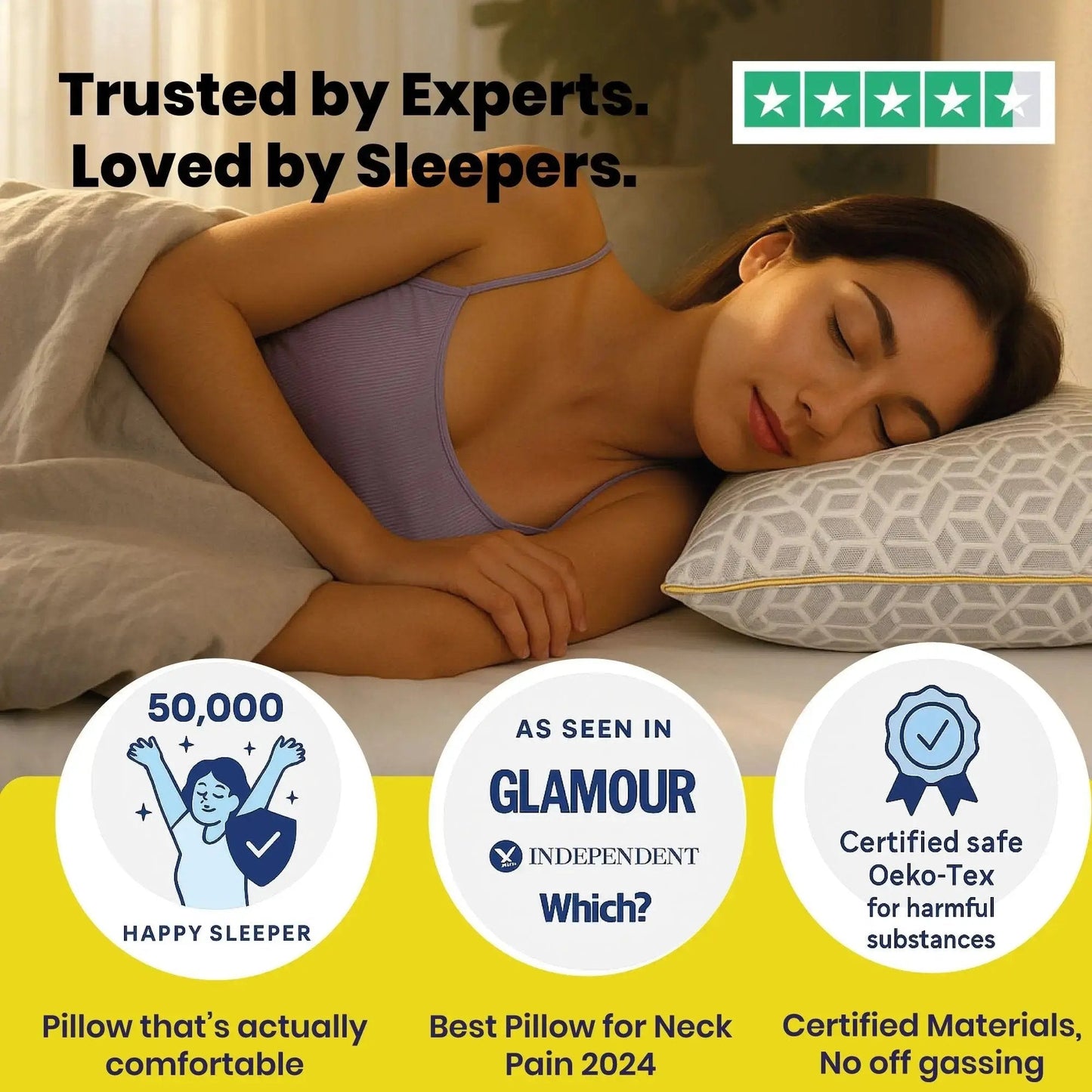 Brightr® Luna adjustable memory foam pillow bundle