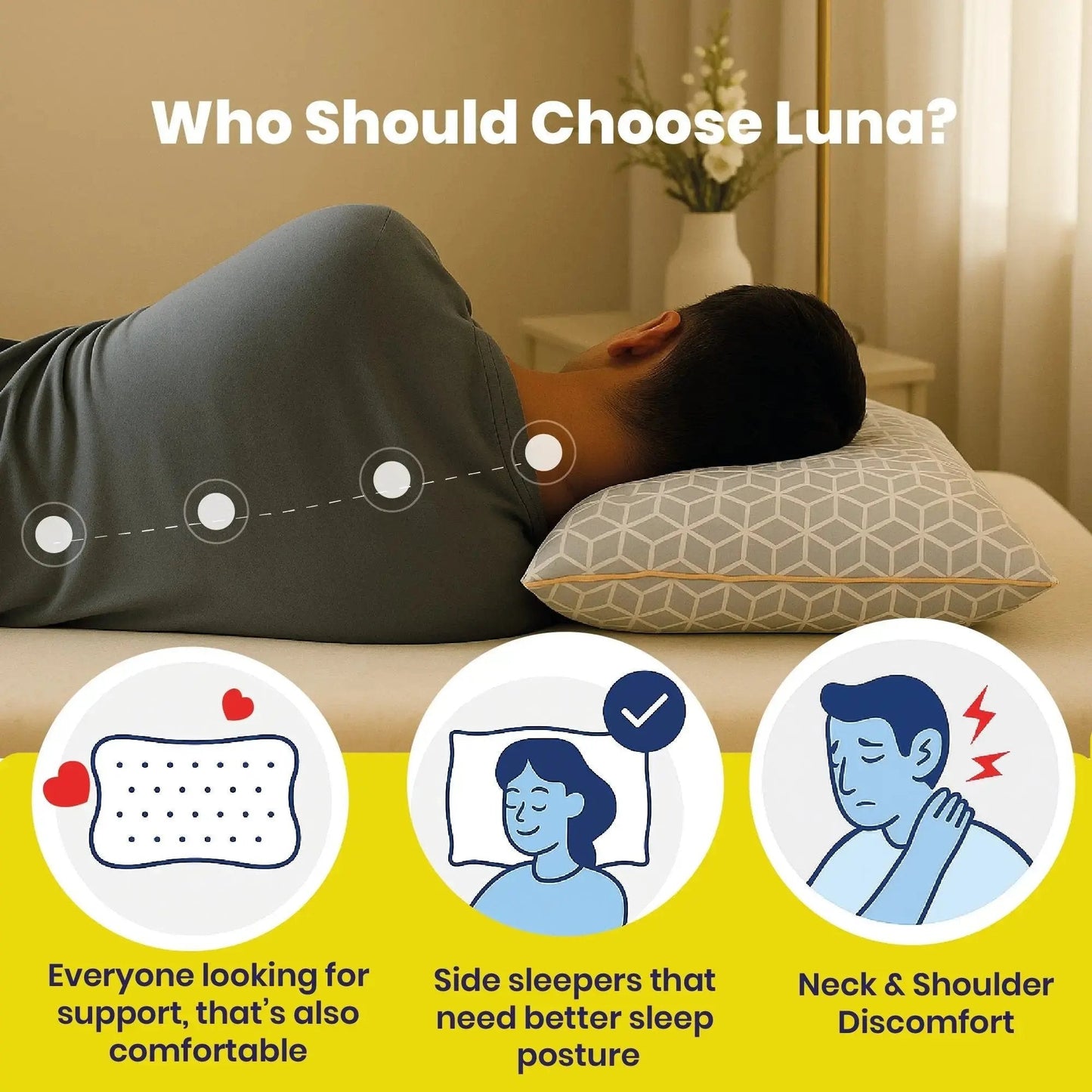 Brightr® Luna adjustable memory foam pillow bundle